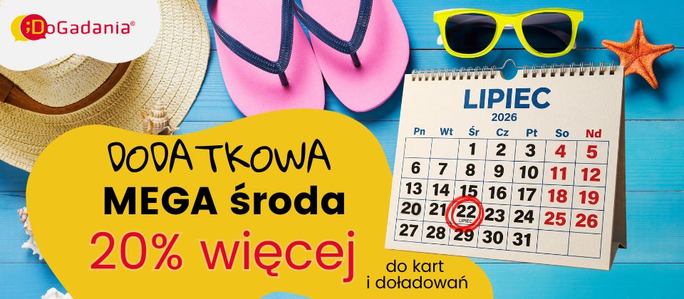 Dodatkowa mega Środa w DoGadania 20% więcej - 22 lipca 2026