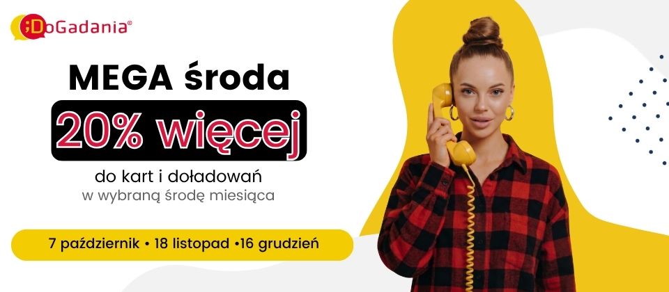 mega Środa w DoGadania 20% więcej