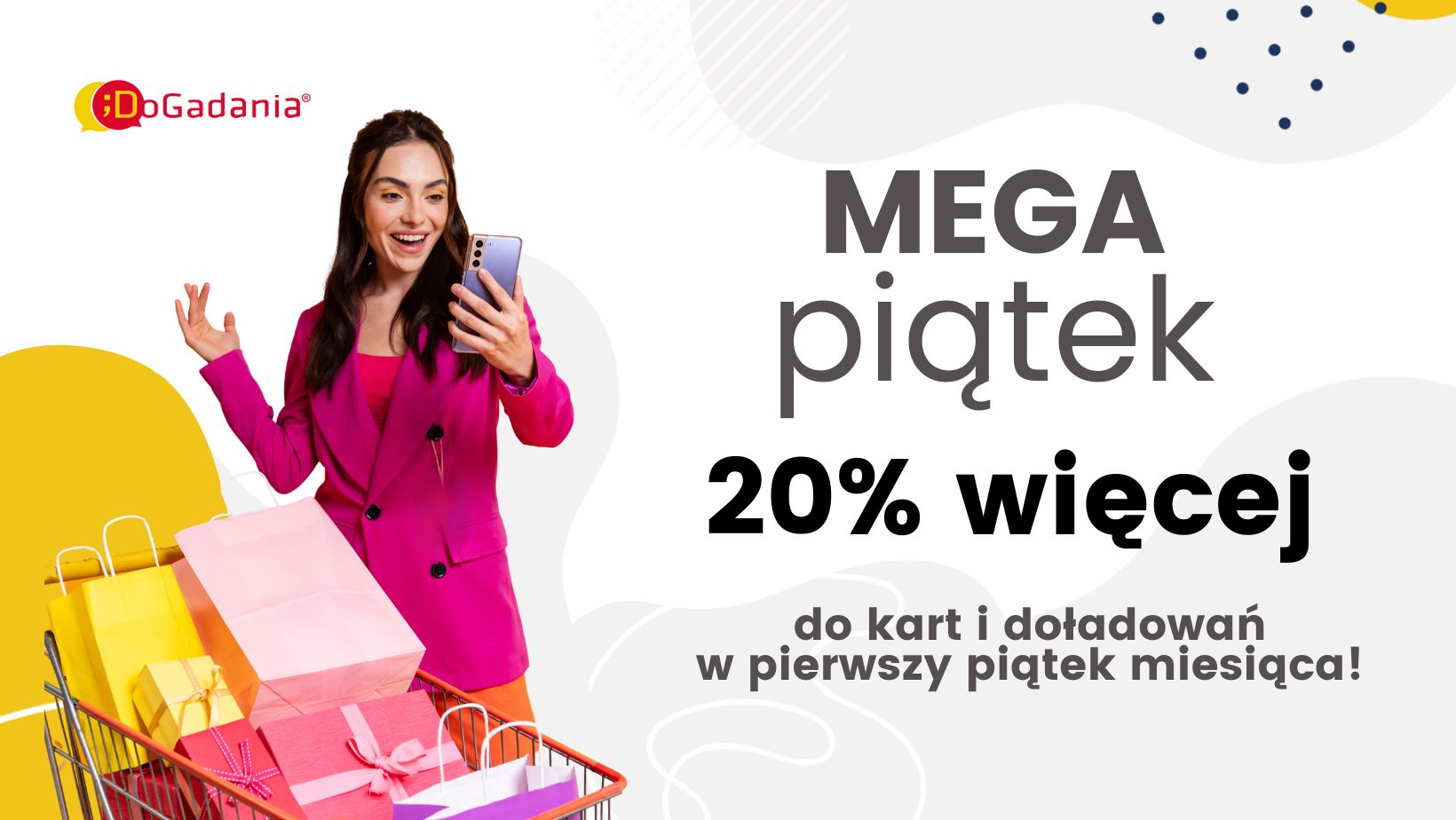 W każdy pierwszy piątek miesiąca dorzucamy 𝗮𝘇̇ 𝟮𝟬% 𝗚𝗥𝗔𝗧𝗜𝗦 do każdego zakupu lub doładowania karty o dowolnym nominale.